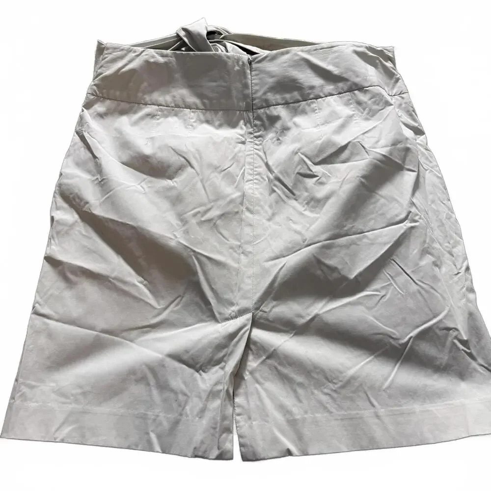 BANANA REPUBLIC Wms Size 12 Beige Stretch‎ Skirt with Bow Belt & Pockets Preppy